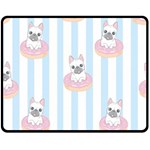 French Bulldog Dog Seamless Pattern Two Sides Fleece Blanket (Medium) 58.8 x47.4  Blanket Front