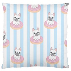 French Bulldog Dog Seamless Pattern Standard Premium Plush Fleece Cushion Case (One Side)