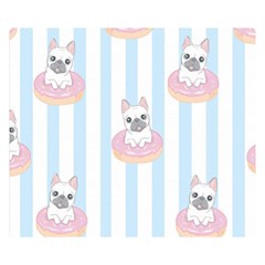 French Bulldog Dog Seamless Pattern Two Sides Premium Plush Fleece Blanket (Small)