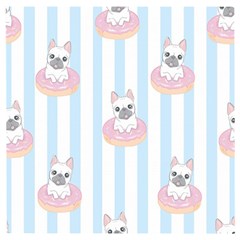 French Bulldog Dog Seamless Pattern Wooden Puzzle Square