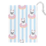 French Bulldog Dog Seamless Pattern Drawstring Pouch (5XL) Front