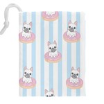 French Bulldog Dog Seamless Pattern Drawstring Pouch (5XL) Back