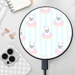 French Bulldog Dog Seamless Pattern Wireless Fast Charger(Black)