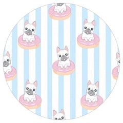 French Bulldog Dog Seamless Pattern Round Trivet