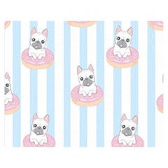 French Bulldog Dog Seamless Pattern Premium Plush Fleece Blanket (Medium)