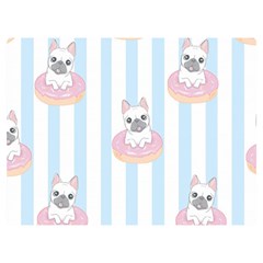 French Bulldog Dog Seamless Pattern Two Sides Premium Plush Fleece Blanket (Extra Small)