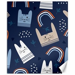 Colorful Cute Cat Seamless Pattern Canvas 8  x 10 