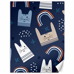 Colorful Cute Cat Seamless Pattern Canvas 36  x 48 