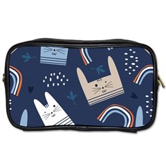 Colorful Cute Cat Seamless Pattern Toiletries Bag (One Side)