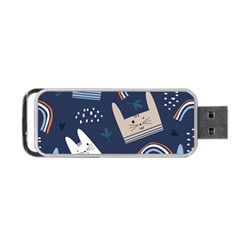 Colorful Cute Cat Seamless Pattern Portable USB Flash (One Side)