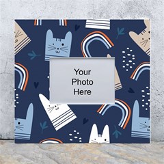 Colorful Cute Cat Seamless Pattern White Wall Photo Frame 5  x 7 