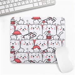 Cute Cat Chef Cooking Seamless Pattern Cartoon Large Mousepad by Salman4z