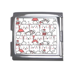 Cute Cat Chef Cooking Seamless Pattern Cartoon Mega Link Italian Charm (18mm) by Salman4z