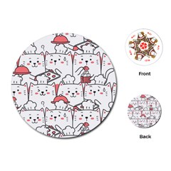 Cute Cat Chef Cooking Seamless Pattern Cartoon Playing Cards Single Design (round) by Salman4z