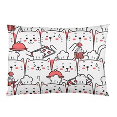 Cute Cat Chef Cooking Seamless Pattern Cartoon Pillow Case by Salman4z