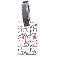 Cute Cat Chef Cooking Seamless Pattern Cartoon Luggage Tag (two Sides) by Salman4z