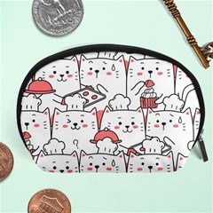 Cute Cat Chef Cooking Seamless Pattern Cartoon Accessory Pouch (large) by Salman4z