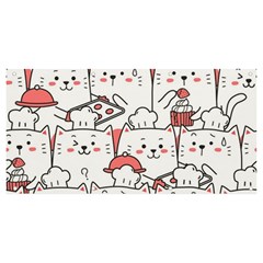 Cute Cat Chef Cooking Seamless Pattern Cartoon Banner And Sign 8  X 4  by Salman4z