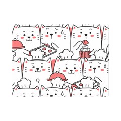 Cute Cat Chef Cooking Seamless Pattern Cartoon Premium Plush Fleece Blanket (mini) by Salman4z