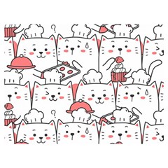 Cute Cat Chef Cooking Seamless Pattern Cartoon Premium Plush Fleece Blanket (extra Small) by Salman4z