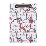 Cute Cat Chef Cooking Seamless Pattern Cartoon A5 Acrylic Clipboard Front