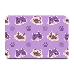 Cute Colorful Cat Kitten With Paw Yarn Ball Seamless Pattern Plate Mats by Salman4z