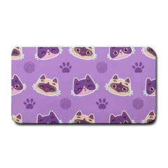 Cute Colorful Cat Kitten With Paw Yarn Ball Seamless Pattern Medium Bar Mat by Salman4z