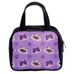 Cute Colorful Cat Kitten With Paw Yarn Ball Seamless Pattern Classic Handbag (two Sides) by Salman4z