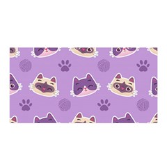 Cute Colorful Cat Kitten With Paw Yarn Ball Seamless Pattern Satin Wrap 35  X 70  by Salman4z