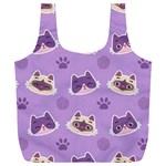 Cute Colorful Cat Kitten With Paw Yarn Ball Seamless Pattern Full Print Recycle Bag (XXXL) Front