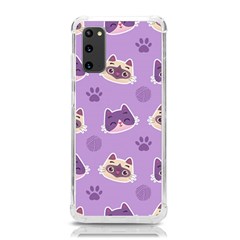 Cute Colorful Cat Kitten With Paw Yarn Ball Seamless Pattern Samsung Galaxy S20 6 2 Inch Tpu Uv Case by Salman4z