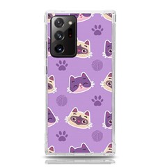 Cute Colorful Cat Kitten With Paw Yarn Ball Seamless Pattern Samsung Galaxy Note 20 Ultra Tpu Uv Case by Salman4z