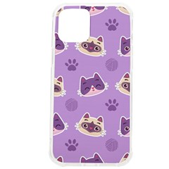 Cute Colorful Cat Kitten With Paw Yarn Ball Seamless Pattern Iphone 12 Pro Max Tpu Uv Print Case by Salman4z