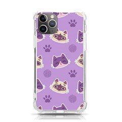 Cute Colorful Cat Kitten With Paw Yarn Ball Seamless Pattern Iphone 11 Pro 5 8 Inch Tpu Uv Print Case by Salman4z