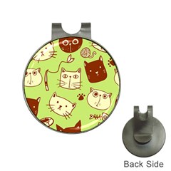 Cute Hand Drawn Cat Seamless Pattern Hat Clips With Golf Markers by Salman4z