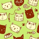 Cute Hand Drawn Cat Seamless Pattern Play Mat (Rectangle) Front