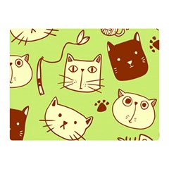 Cute Hand Drawn Cat Seamless Pattern Two Sides Premium Plush Fleece Blanket (mini) by Salman4z