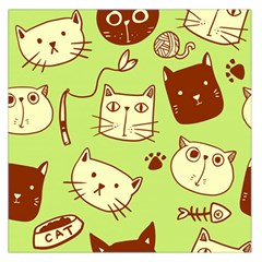 Cute Hand Drawn Cat Seamless Pattern Square Satin Scarf (36  X 36 ) by Salman4z