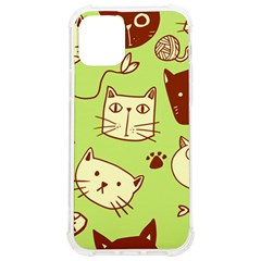 Cute Hand Drawn Cat Seamless Pattern Iphone 12/12 Pro Tpu Uv Print Case by Salman4z