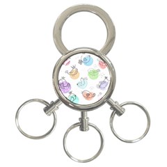 Cartoon Bird Cute Doodle Bird 3-ring Key Chain by Salman4z