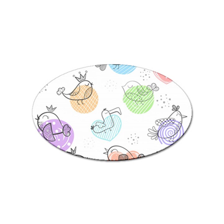 Cartoon Bird Cute Doodle Bird Sticker Oval (10 pack)