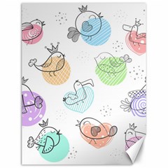 Cartoon Bird Cute Doodle Bird Canvas 12  X 16  by Salman4z