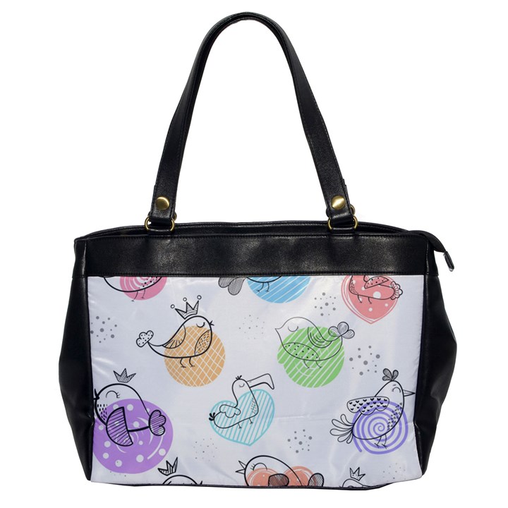 Cartoon Bird Cute Doodle Bird Oversize Office Handbag