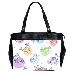 Cartoon Bird Cute Doodle Bird Oversize Office Handbag (2 Sides) by Salman4z