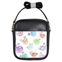 Cartoon Bird Cute Doodle Bird Girls Sling Bag by Salman4z