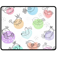 Cartoon Bird Cute Doodle Bird Fleece Blanket (medium) by Salman4z