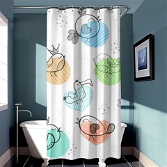 Cartoon Bird Cute Doodle Bird Shower Curtain 36  X 72  (stall)  by Salman4z