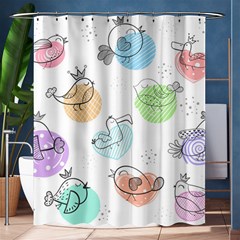 Cartoon Bird Cute Doodle Bird Shower Curtain 60  X 72  (medium)  by Salman4z