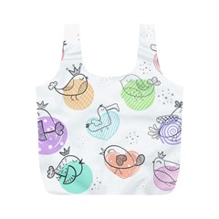 Cartoon Bird Cute Doodle Bird Full Print Recycle Bag (m) by Salman4z