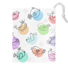 Cartoon Bird Cute Doodle Bird Drawstring Pouch (5xl) by Salman4z